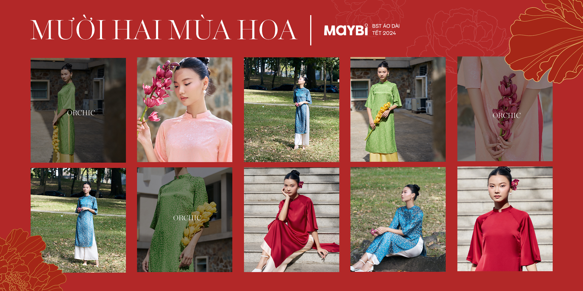 Đón Tết thướt tha với áo dài Mười Hai Mùa Hoa