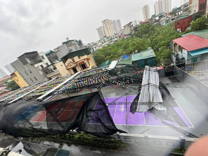 Cụm sân pickleball ở miền bắc còn lại gì sau bão Yagi?